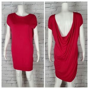 Alexander McQueen Pink Knit Drape Back Dress